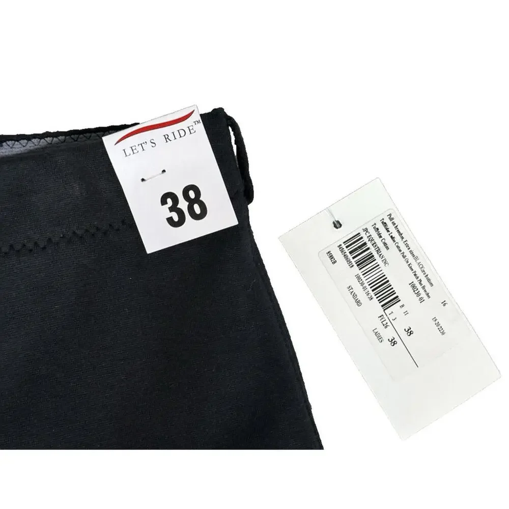 Tuff Rider Lets Ride Womens 38 Pull On Breeches Black Equestrian Knee Patches - Picture 6 of 9